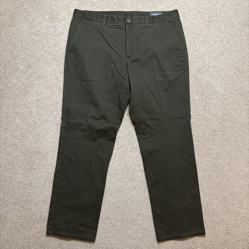 Bonobos Pants Mens 38x30 Green Slim Fit Stretch Canvas Chino Casual Office Work